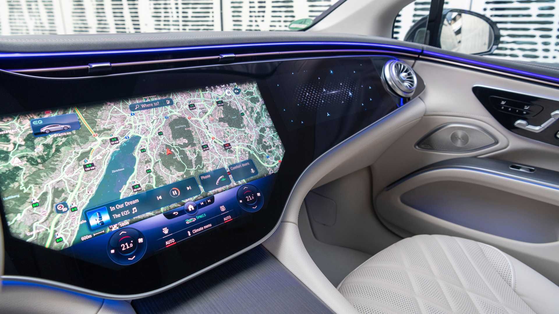 مرسدس بنز EQS / 2022 مرسدس بنز EQS صفحه نمایش ماشین فوق ابر خودرو